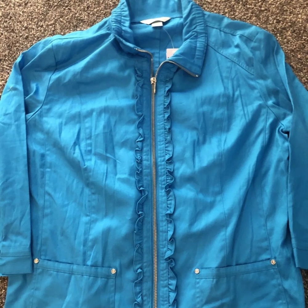 NWT Christopher Banks Blue Zip Up Jacket